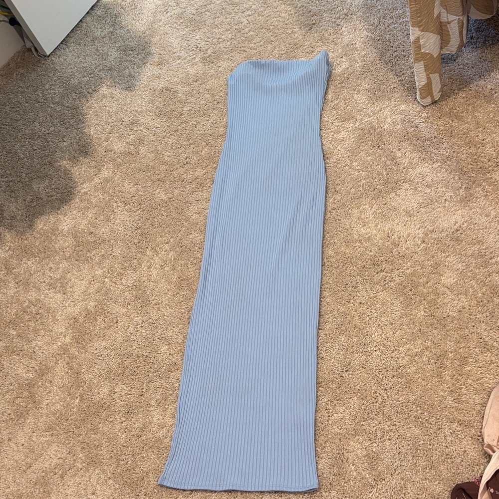 Chic Strapless Light Blue Dress